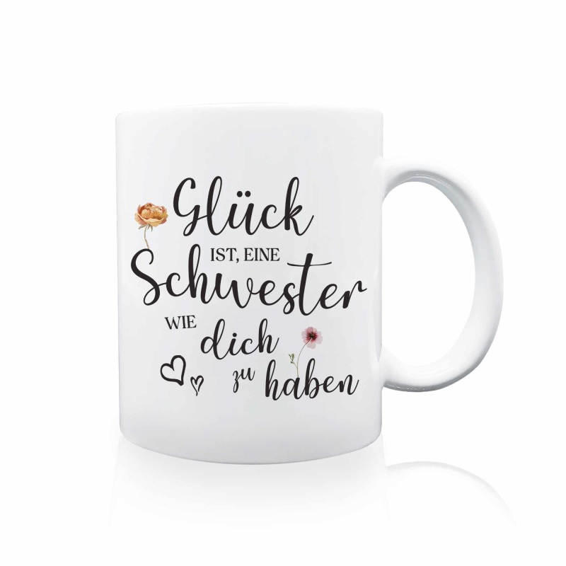 Becher Glück ist es eine Schwester mit Bildmotiv