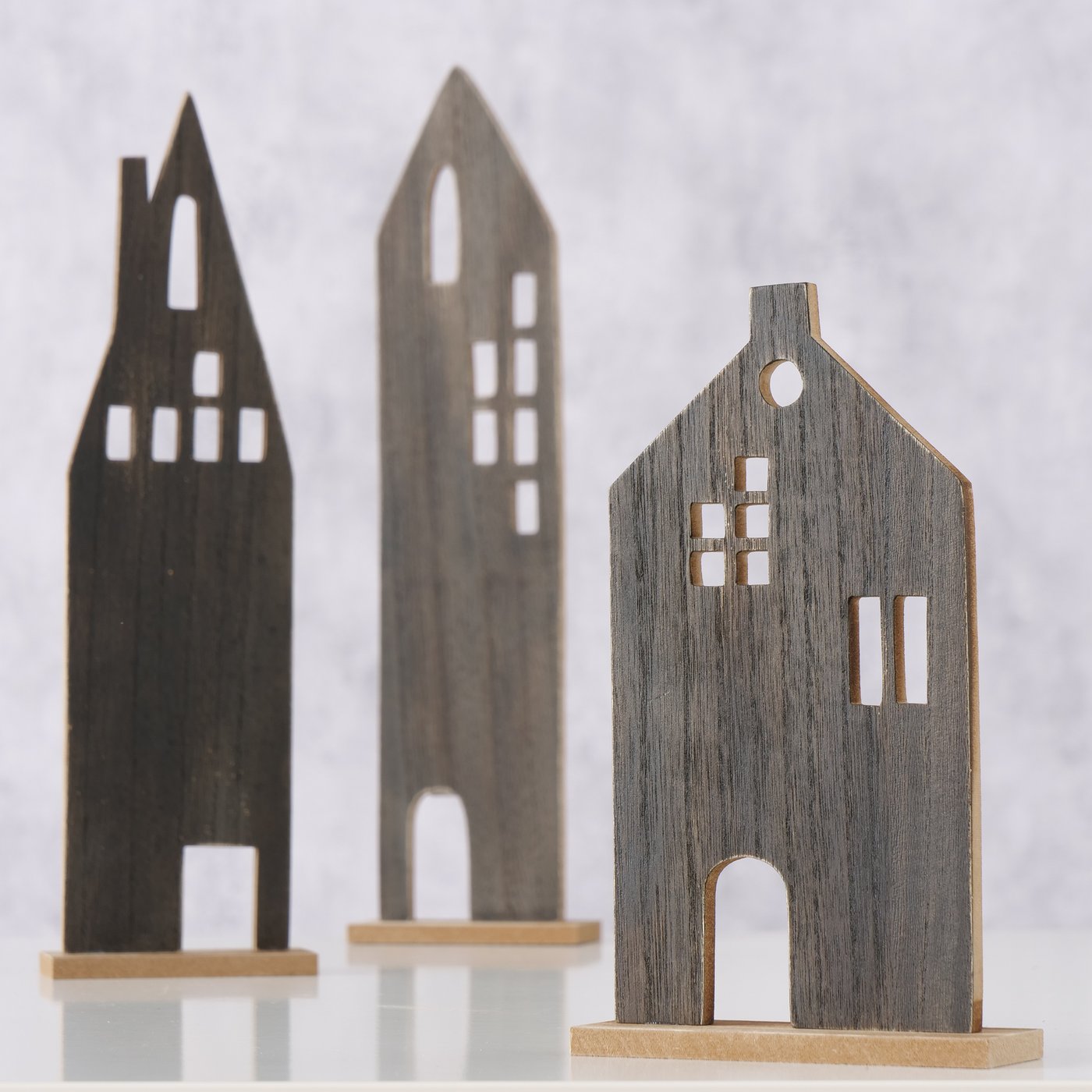 Holz Deko-Haus (2)  Halvar dunkelbraun - Höhe 37 cm