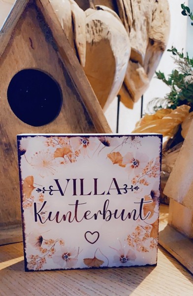 Holzblock Aufsteller - Villa Kunterbunt