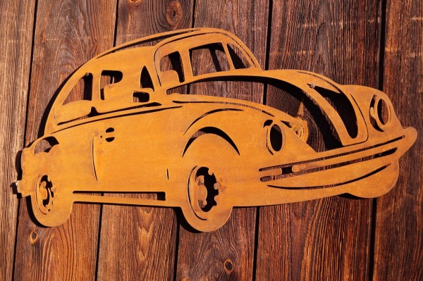 Edelrost Wandbild VW-Käfer - 60 cm