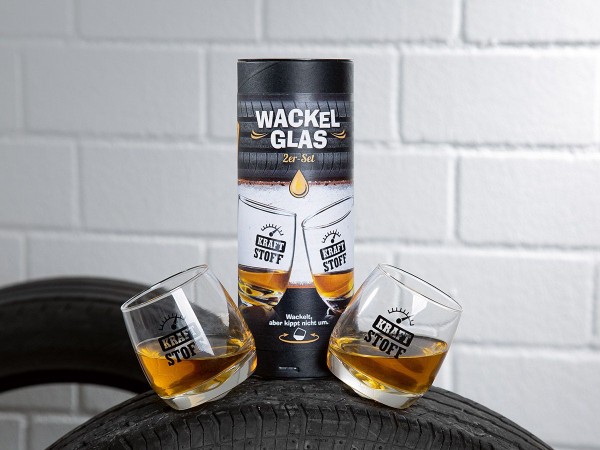 2 teilig Set Whisky Wackelglas - Kraftstoff