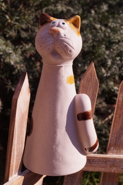 Keramik Zaunfigur Katze - Höhe 23 cm