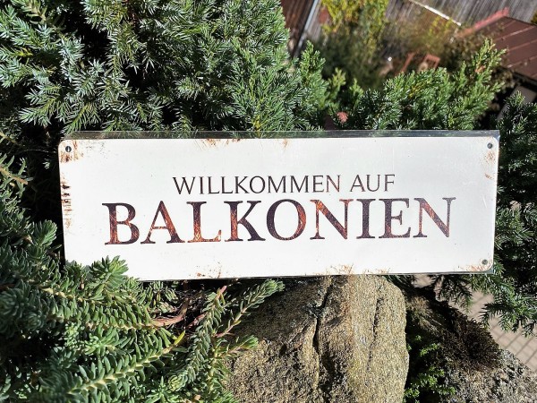 Metall Schild Vintage Willkommen auf Balkonien