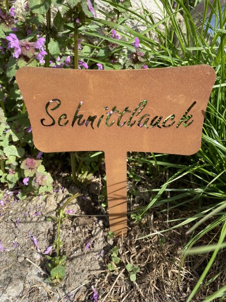 Edelrost Kräuterstecker Schnittlauch - Höhe 20 cm