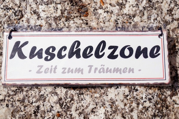 Metall Mini Schild Winterzeit - Kuschelzone