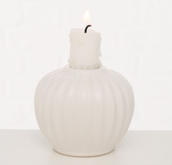 Keramik Mini Kerzenleuchter weiß - Höhe 7 cm