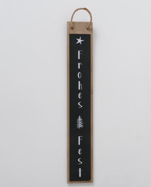 MDF Holz Schild länglich - Frohes Fest 75 cm