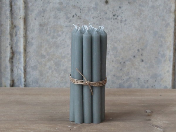 5 Spitzkerzen für Kerzenhalter grau - Höhe 13 cm