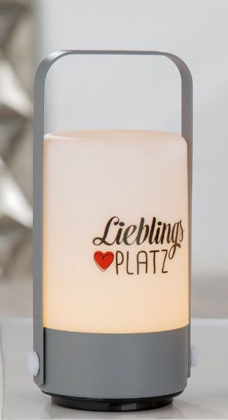 LED Deko Leuchte Lieblingsplatz mit Herz - Höhe 19,5 cm