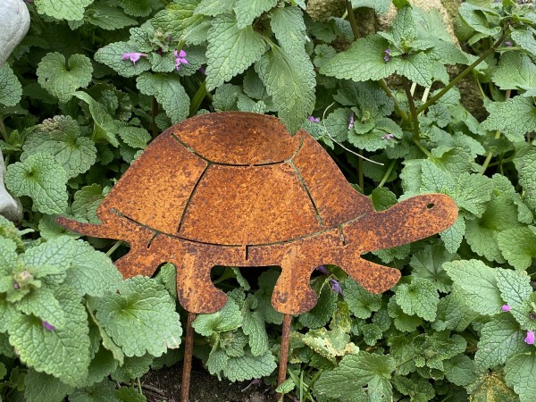 Edelrost Kurzstecker Schildkröte Wilma - Länge 20 cm