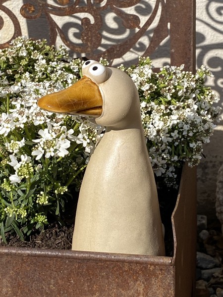 Keramik Zaunfigur Ente Erna - Höhe 16 cm