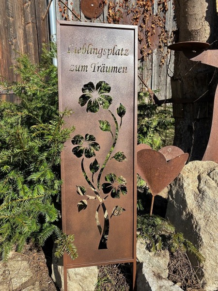 Rostoptik Gartenstecker Schild Lieblingsplatz zum Träumen