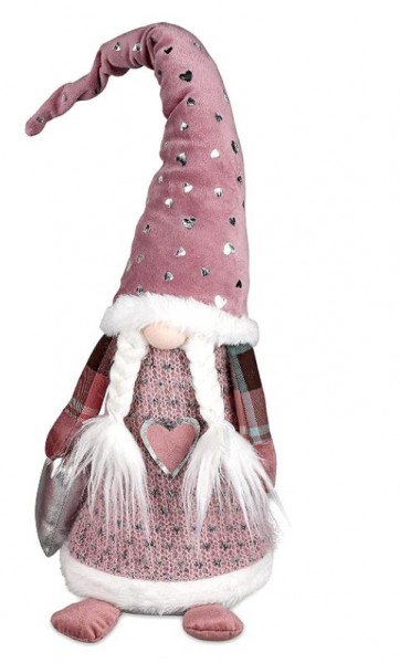 Textil Weihnachts-Wichtel Frau Finnie groß beere - Höhe 60 cm